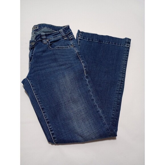 Rock & Roll Cowgirl Jeans Womens  31x34 High Rise Trouser Flare Medium Wash - Picture 12 of 14